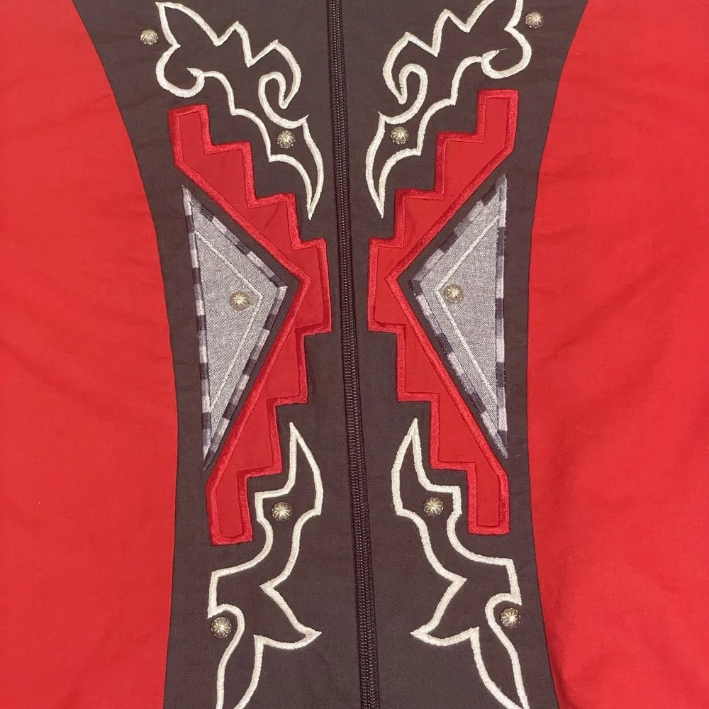 Vintage Jacket Western Cropped Cowboy Rodeo Cowgirl Embroidered 90s Country‎ L *